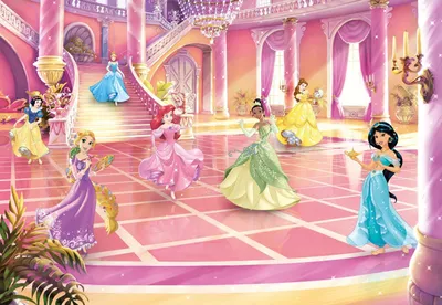Zdjęcie produktu dla Disney fototapeta księżniczki różowym - 610959 - 368 x 254 cm