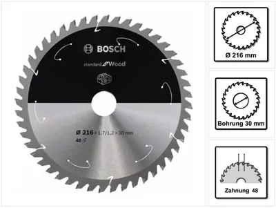 Obrázok produktu pre Akumulátorový pílový kotúč PRO Wood, 216 x 1,7 x 30 mm, T48
