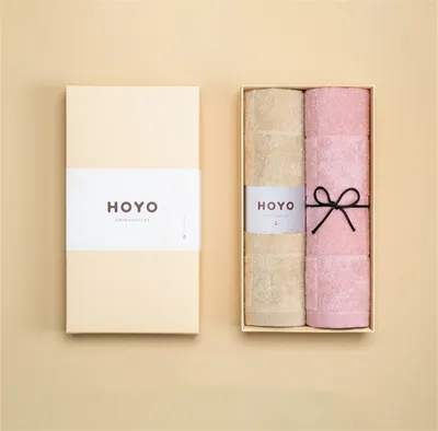 Produktbild von MEGAGROUP Baumwollhandtuch mit Geschenkbox saugfähiges schnelltrocknendes Handtuch braun pink