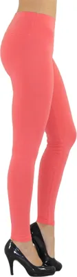 Zdjęcie produktu dla Legginsy damskie długie z wysokim stanem łososiowe różowe XL