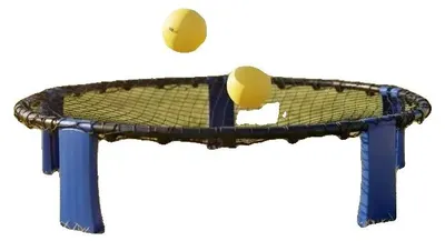 Imagen del producto de Kit de roundnet, incluye 3 pelotas, bomba y es de color azul