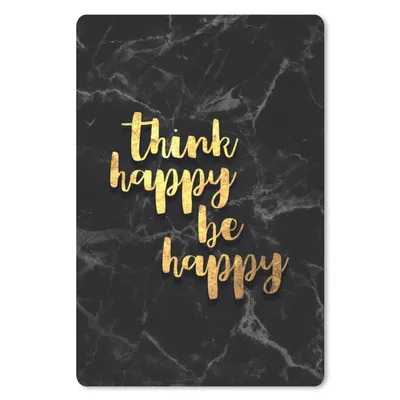 Produktbild von MuchoWow® Mauspad Mousepad Zitat - Glücklich - Gold - Marmor 18x27 cm - Mousepads - Maus Mat - Pad - Mausunterlage