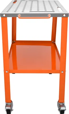 Obrázek produktu pro SucceBuy 36" x 18" ocelový svářecí stůl, přenosný pracovní stůl s nosností 1200 liber a uzamykatelnými kolečky, 4 otvory pro nářadí, 5/8" montážní otvory, zásobník na nářadí