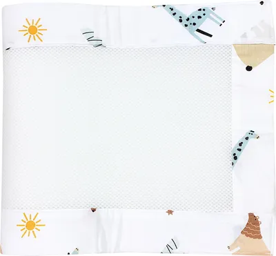 Produktbild von TupTam Gitterstäbe Schutz Netz Babybett Nestchen 3D Mesh 2 Pack, Farbe: Safariwelt, Größe: ca. 128 x 30 cm (für Babybett 140x70)