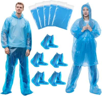 Produktbild von 10er-Pack Einweg-Regenmantel Wasserdicht Für Erwachsene