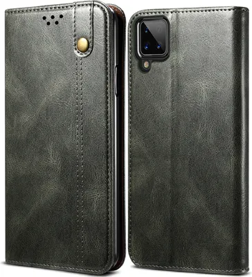Produktbild von Galaxy A12 5G Hülle, LaimTop Leder Flip Brieftasche Schutzhülle für Samsung Galaxy A12 5G Grün