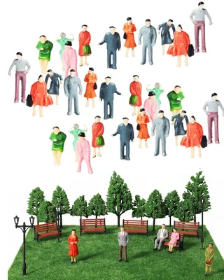60 Miniaturfiguren Menschen 1:87 für Modellbahn und Diorama