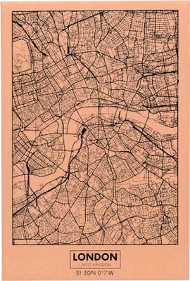 Produktbild von UNUS Deko Wandbild Kork Stadtkarte London mit Stecknadeln