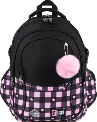 Zdjęcie produktu dla Plecak 4-komorowy Pink Checkered Różowa kratka St.Right Majewski