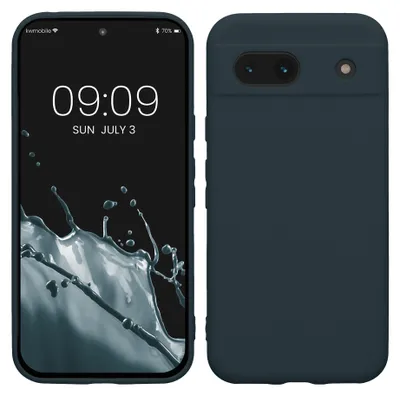 Produktbild von kwmobile Handyhülle für Google Pixel 8a Hülle - weiches Handy Silikon Case - Schutzhülle Cover - Dunkler Schiefer