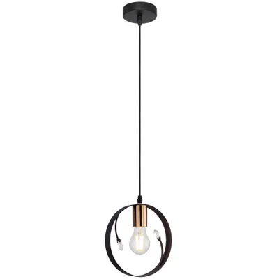 Produktbild von LED Kristall Pendelleuchte, Ring-Design, schwarz H 150 cm, VIGO