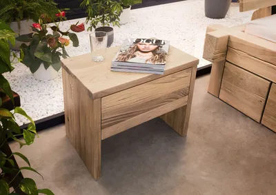 Produktbild von MASSIVMOEBEL24 Nachttisch Wildeiche 50x35x40 bianco geölt JANGALI #119
