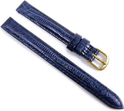 Produktbild von Tejuprägung Uhrenarmband Kalbsleder Blau 10mm