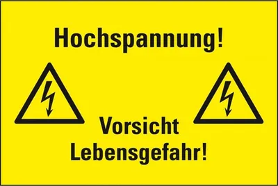 Produktbild von Dreifke® Aufkleber I Warn-Kombischild Hochspannung! Lebensgefahr!, RoHS konfo...
