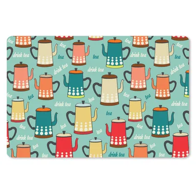 Produktbild von MuchoWow® Mauspad Mousepad Muster - Tee - Teekanne - Vintage 27x18 cm - Mousepads - Maus Mat - Pad - Mausunterlage - Büroartikel - Desk Matten
