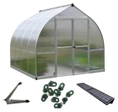 Zdjęcie produktu dla Palram - Canopia szklarnia aluminiowa Bella 88 zestaw ekonomiczny srebrny 240x239x219 cm