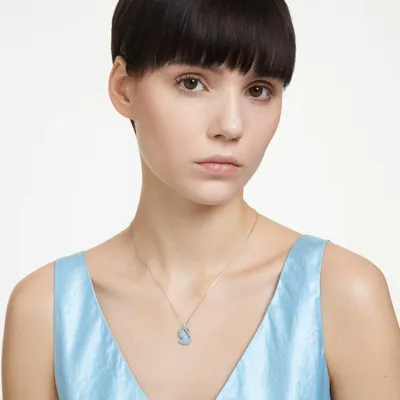 Produktbild von SWAROVSKI Damen Anhänger Schwan Blau Rhodiniert SWAN 5660594
