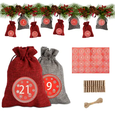 Produktbild von EINFEBEN Adventskalender zum Befüllen Weihnachtskalender Weihnachten Säckchen XMAS DIY Adventskalender zum Befüllen