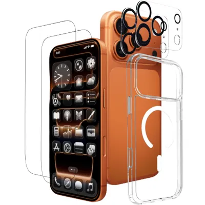 Produktbild von Kameraschutz Displayschutz MagSafe Handyhülle für Apple iPhone 17 Pro Transparent 5in1 Schutzset