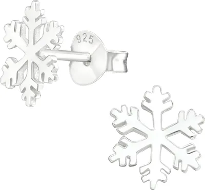 Produktbild von 925 Sterling Silber Ohrstecker mit Schneeflocke