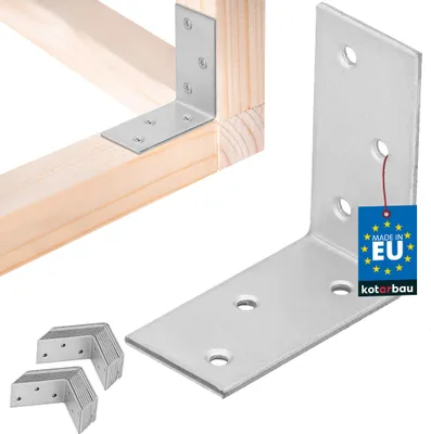 Obrázek produktu pro KOTARBAU® 25 ks. Úhelníková spojka 50 x 50 x 25 mm pozinkovaná ocel stříbrná těžký úhelníková spojka nosníku nábytek úhelníková spojka dřevo úhelníková spojka police úhelníková spojka kovová stabilní odolná ocelová úhelníková spojka
