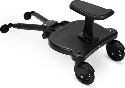 Produktbild von Yakimz Buggy Board se sedátkem Kiddyboard Stroller Board Footboard Universal Auxiliary Pedal 360°Two-Wheel Design Black