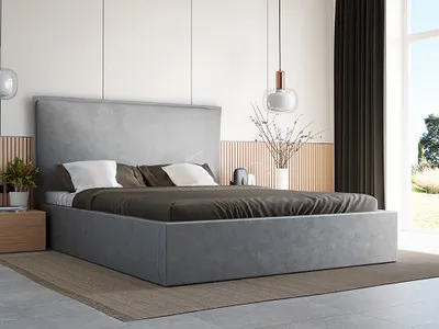 Produktbild von FURMEB24 - LILA SLIM 180 x 200 cm - Polsterbett mit Bettkasten und Holzrahmen - Doppelbett mit h¶her Kopsttze - Ohne Matraze (AMOR VELVET 4318)