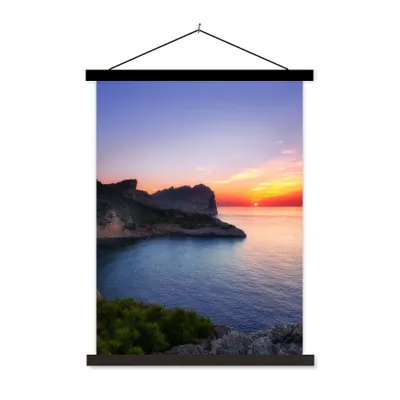 Produktbild von MuchoWow® Textilposter Meer - Felsen - Berge - Natur 40x53 cm mit schwarzem Rahmen - Abbildung