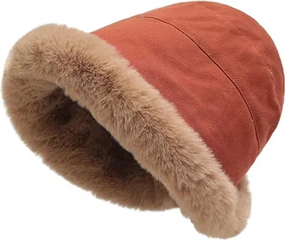 Produktbild von STILVORA Mützen, Warmer Winter Fischerhut aus Plüsch, Gefütterter Bucket-Hat für Herbst & Winter, Mongolenhut Stil, weich & winddicht, Rot