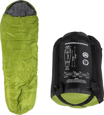 Produktbild von Mumienschlafsack grün Camping Outdoor 230x80cm