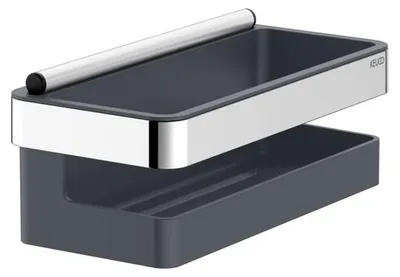 Produktbild von Keuco Collection Moll Duschkorb mit Glasabzieher - verchromt/anthrazit - 12759010001
