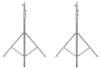 Image de Trépied, acier inoxydable, réglable en hauteur, lot de 2 trépieds argentés