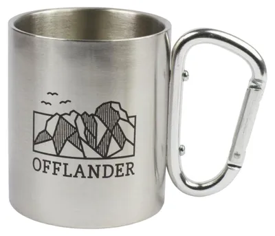 Image de Offlander - Mug de voyage, acier, fermeture mousqueton, 220 ml PP9559 (taille unique) (argent)