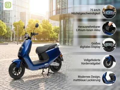 Produktbild von Zweiradroller LX Turbo - 75 km/h Lithium Mattblau