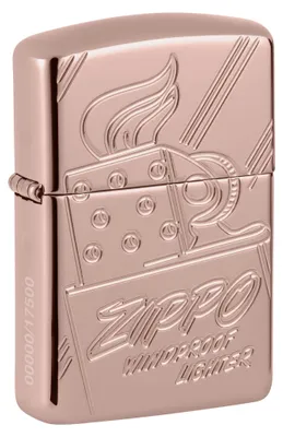 Produktbild von Zippo Feuerzeug Armor Case Rose Gold 60006832 aus Metall mit robuster Ausführung und edler Gravur