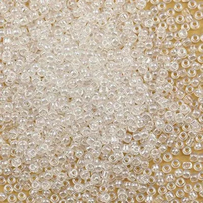 Zdjęcie produktu dla Koraliki w kolorze kryształowym, 3 mm, 3600 sztuk/100 g, szklane koraliki 8/0 do biżuterii, bransoletek, naszyjników i kolczyków