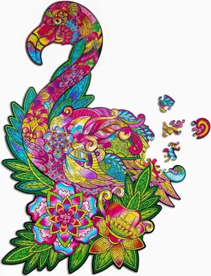 Produktbild von Holzpuzzle Märchenflamingo L