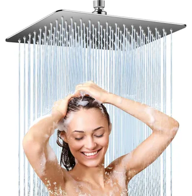 Produktbild von Regendusche Duschkopf 30x30cm Edelstahl Gebürstetes Chrom Quadratisch