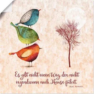 Produktbild von ARTland Poster Lebensweisheit Zu Hause Größe: 30x30 cm