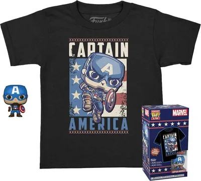 Immagine prodotto di Funko Marvel Captain America Sammlerset - Pocket Pop! & T-Shirt L