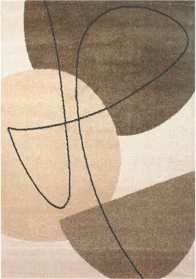 Productafbeelding van Veluwstextiel vloerkleed, abstract patroon, beige kleur, 120 x 170 cm