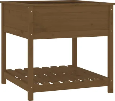 Obrázok produktu pre vidaXL Kvetináč s policou Honey Brown 82,5x82,5x81 cm Borovicové drevo