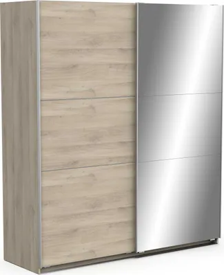 Image de Armoire Kronberg chêne - 2 portes coulissantes + miroir - 178,1 x 59,9 x 203 cm