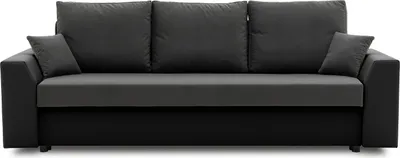Produktbild von Couch PAUL 1 PRO 190x140 mit Schlaffunktion - Farben zur Auswahl - Schlafcouch mit Bettkästen, Stoff TRINITY 15 + REAL 11 - DUNKELGRAU UND SCHWARZ