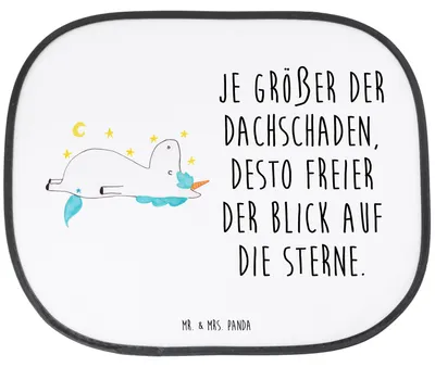 Produktbild von Mr. & Mrs. Panda Sonnenschutz für Autoscheiben Einhorn Sternenhimmel - Weiß - Geschenk, Dachschaden, Sterne, Einhörner, Unicorn, Auto Sonnenblende, pkw, Fürs