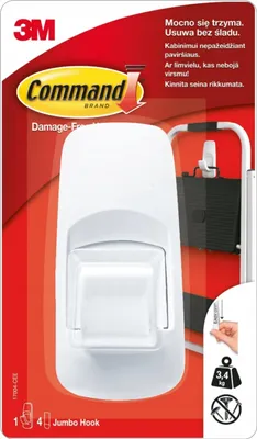 Obrázok produktu pre 3M Príkazový Hák 1Ks Jumbo Biely 3,4Kg 17004...