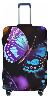 Image de Housse de protection lavable pour valises, motif papillon, pour valises de 45 à 75 cm