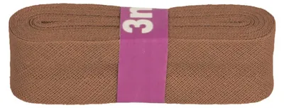 Schrägband 3m x 20mm Baumwolle gefalzt kupferbraun