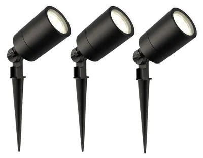 Produktbild von Ledvion 3er Set Gartenstrahler mit Erdspieß IP65 3W 4000K GU10 dimmbar