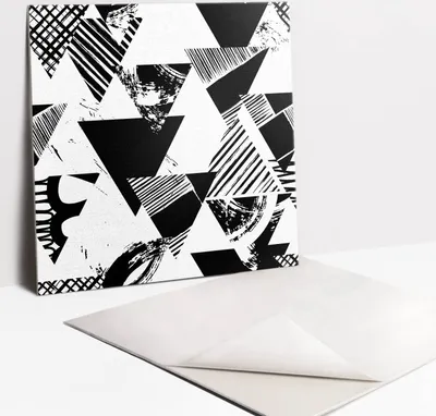 Obrázok produktu pre Samolepiace vinyleové dlaždice - Nálepky na Stenu - Podlahu - Sada 9 Kusov - 30x30 cm - Vzorované trojúhelníky